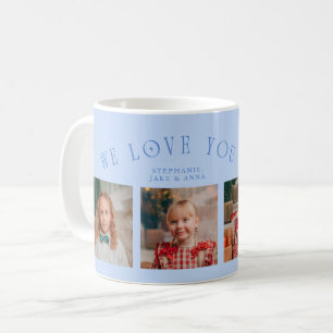 Mug Nous Vous Aimons Grand-Mère 4-Photos Bleu Glacé