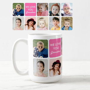 Mug Nous vous aimons grand-mère 9 petits-enfants photo
