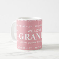 Nous Vous Aimons Grand-Mère Personnalisé Noms Des