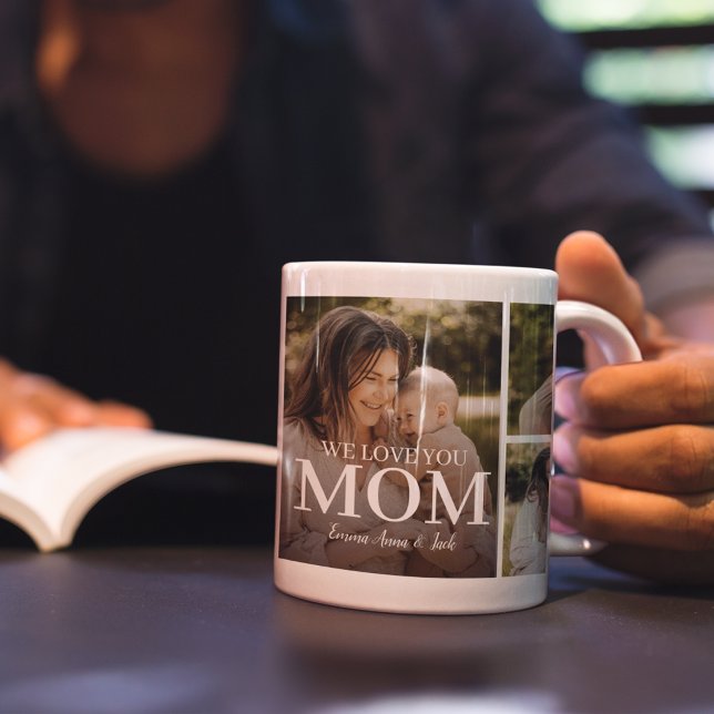 Mug Nous vous aimons Maman 5 Collage de photos (Créateur téléchargé)