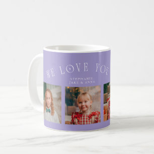 Mug Nous Vous Aimons Mamie 4-Photo Lilas