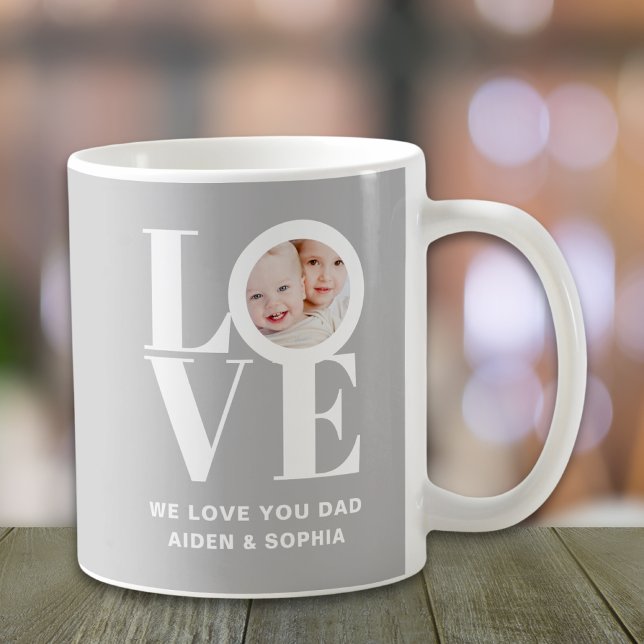 Mug Nous Vous Aimons Papa Photo Gris (Créateur téléchargé)