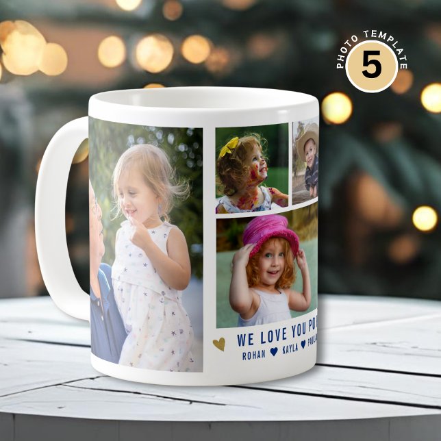 Mug Nous vous aimons petits-enfants de Pop Noms 5 Coll (Créateur téléchargé)