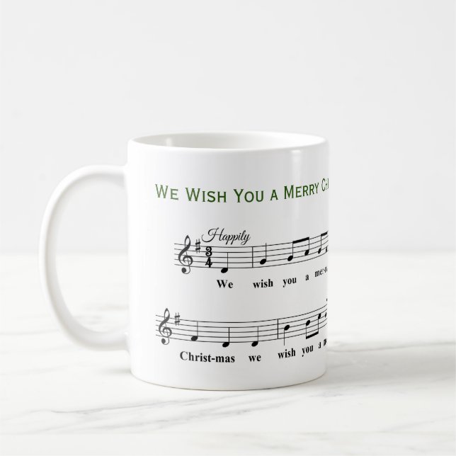 Mug Nous vous souhaitons une joyeuse musique de Noël (Gauche)