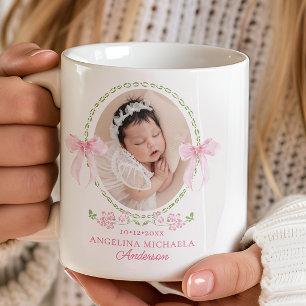 Mug Nouveau bébé aquarelle Grandmillenial Bows Keepsak