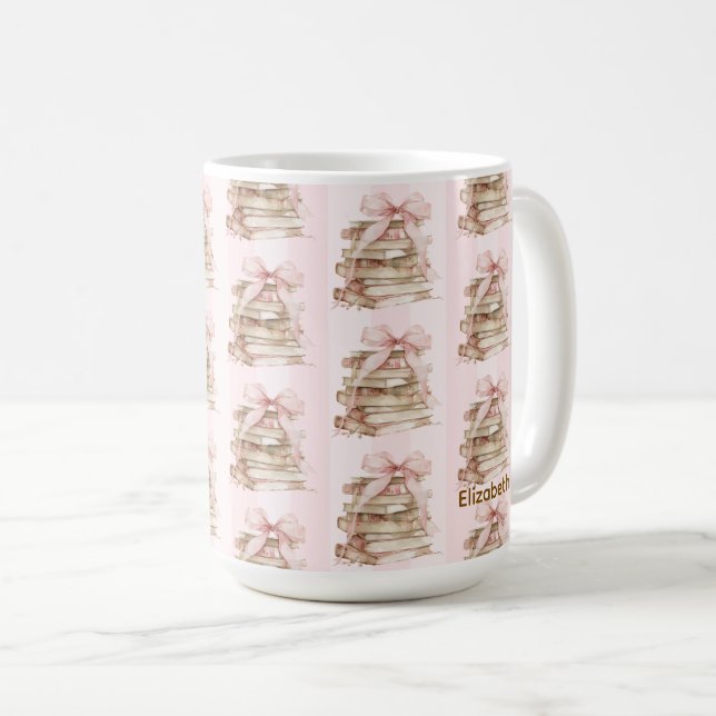 Mug Nouveau chapitre rubans roses (Devant droit)