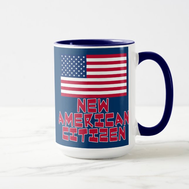 Mug Nouveau citoyen américain avec le drapeau (Droite)