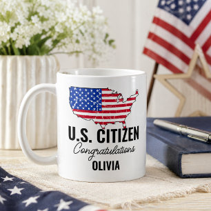 Mug Nouveau citoyen américain fier - Carte américaine