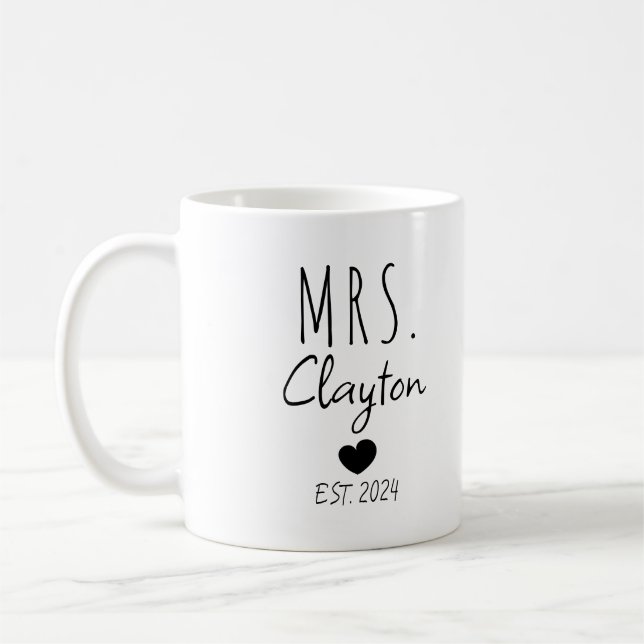 Mug Nouveau Couple Marié - Monsieur et Madame Personna (Gauche)