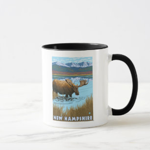 Mug Nouveau HampshireMoose buvant dans le lac