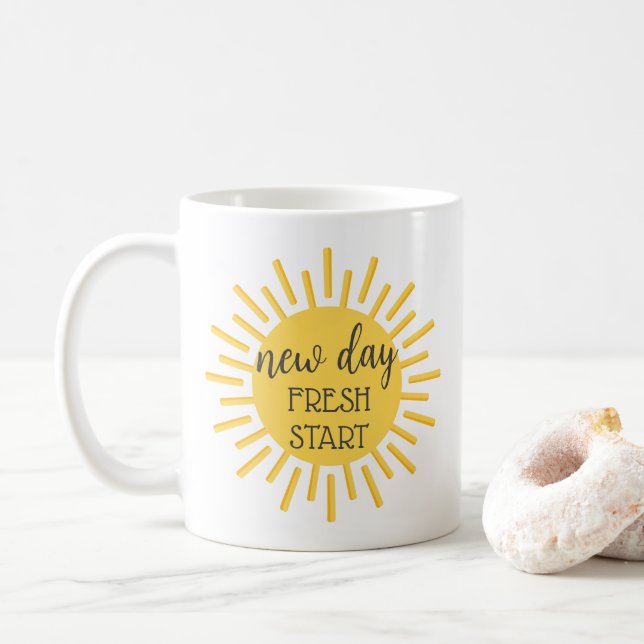 Mug Nouveau Jour Nouveau Nouveau Début Motivationnel C (Avec donut)