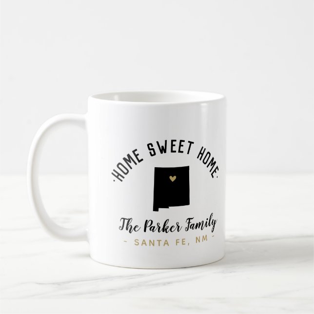 Mug Nouveau-Mexique Accueil Sweet Home Famille Monogra (Gauche)