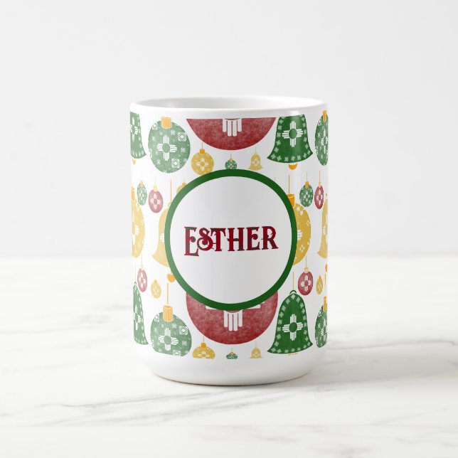 Mug Nouveau-Mexique Ornements de Noël Zia Rouge Vert B (Centre)