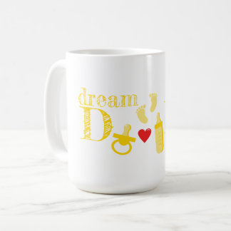 Mug Nouveau-né Rêve Jaune Papa Texte Graphique
