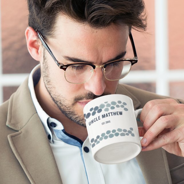 Mug Nouveau oncle Abstraits Pois bleus personnalisés (Créateur téléchargé)
