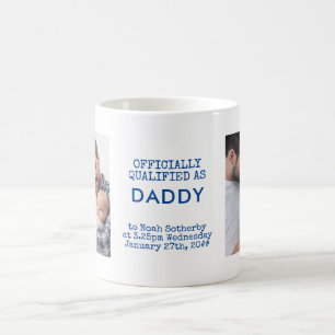 Mug Nouveau papa 2 photos de bébé personnalisées et st
