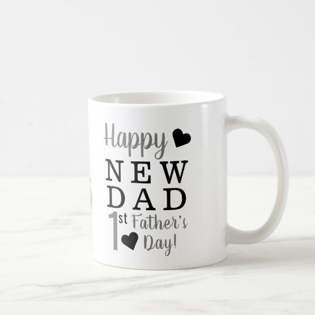Mug Nouveau papa de première fête des pères heureuse (Droite)