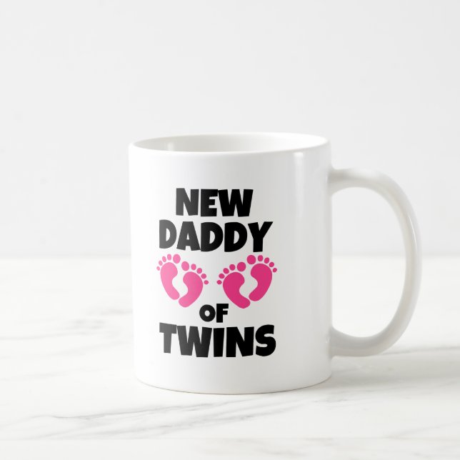 Mug Nouveau papa des filles de filles de jumeaux (Droite)