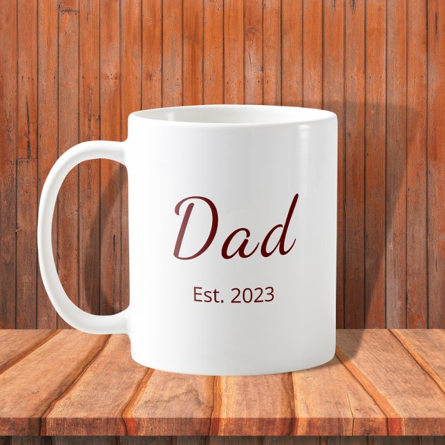 Mug Nouveau papa Fête des pères Rouge Typographie Mini (Créateur téléchargé)