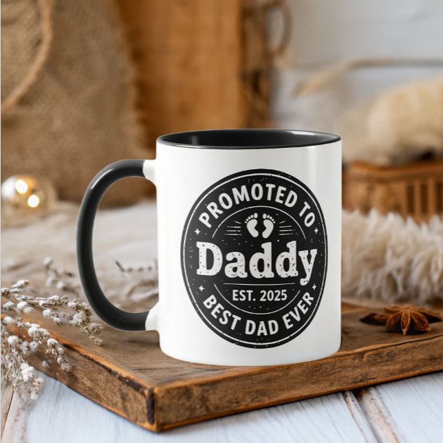 Mug Nouveau papa promu à papa Père Cadeau simple (Créateur téléchargé)