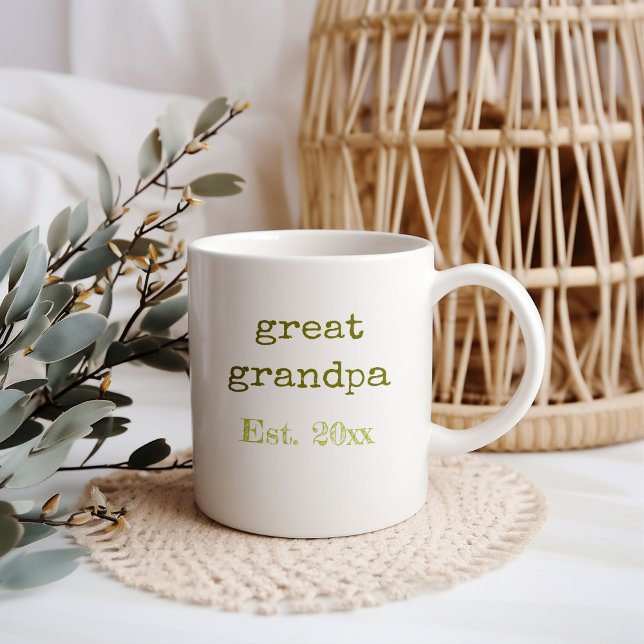 Mug Nouveautés Grand-Père Bébé statistiques de naissan (Great Grandpa baby birth announcement mug)