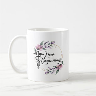 Mug Nouveaux Débuts Premier Jour en tant qu'Infirmière