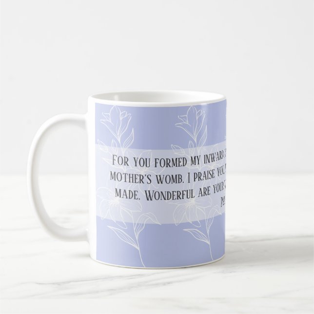 Mug Nouveaux mois Psaume 139:13–14 (Gauche)