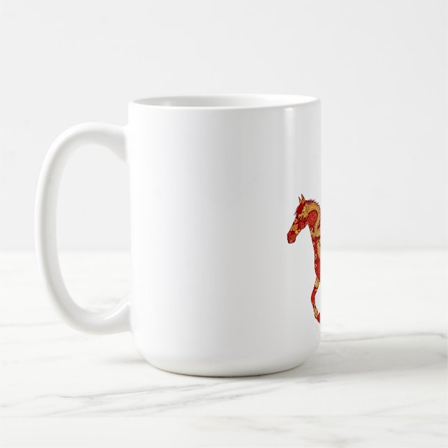 Mug Nouvel An Chinois Cheval avec Dragon Phénix  (Gauche)