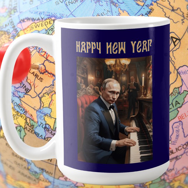 Mug Nouvel an drôle Vladimir Poutine russe (Créateur téléchargé)