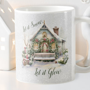 Mug Nouvel an Scenes d'hiver Flammes de neige vertes N