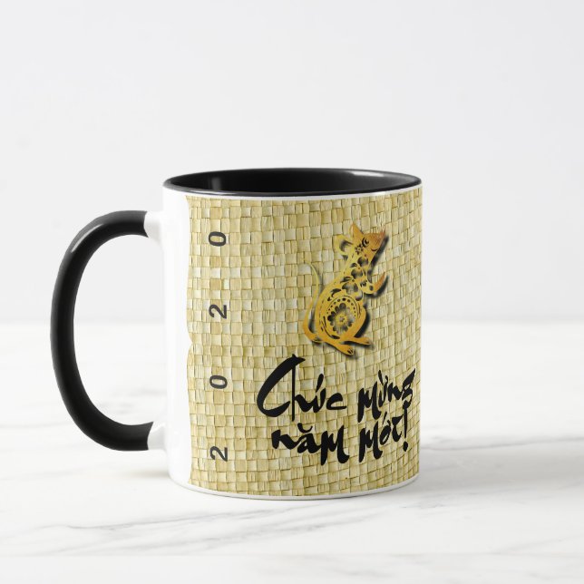 Mug Nouvel An vietnamien Rat 2020 Salutation familiale (Gauche)