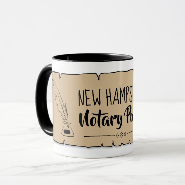 Mug Nouvel Hampshire Notaire Public Soll Feather Quill (Devant gauche)