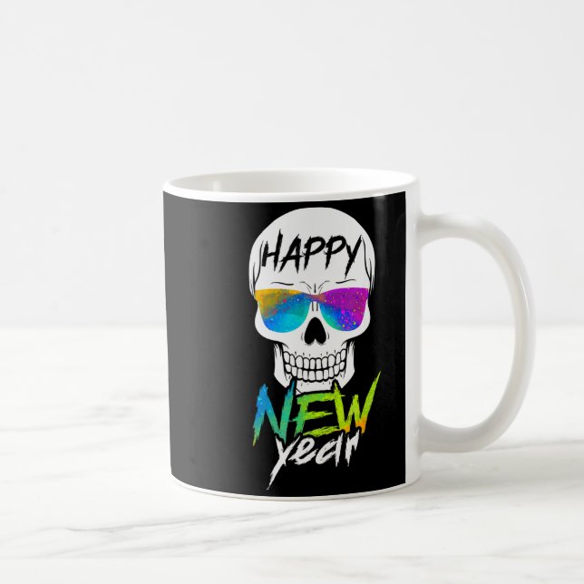 Mug Nouvelle année crâneuse abstraite heureuse  (Droite)