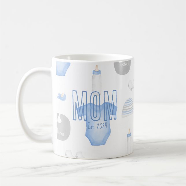 Mug Nouvelle année de maman établie avec le nom du béb (Gauche)