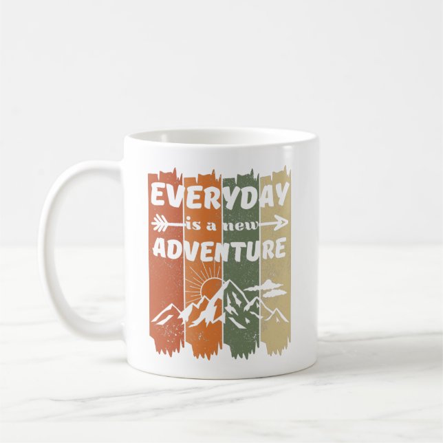 Mug Nouvelle aventure cadeau pour amateurs de randonné (Gauche)