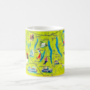 Mug Nouvelle carte-mug des Finger Lakes de New York