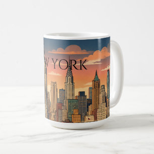 Mug Nouvelle ligne d'horizon de New York Art de voyage