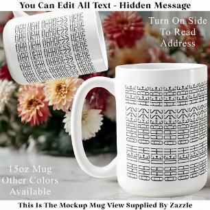 Mug Nouvelle maison Adresse personnalisée Message cach