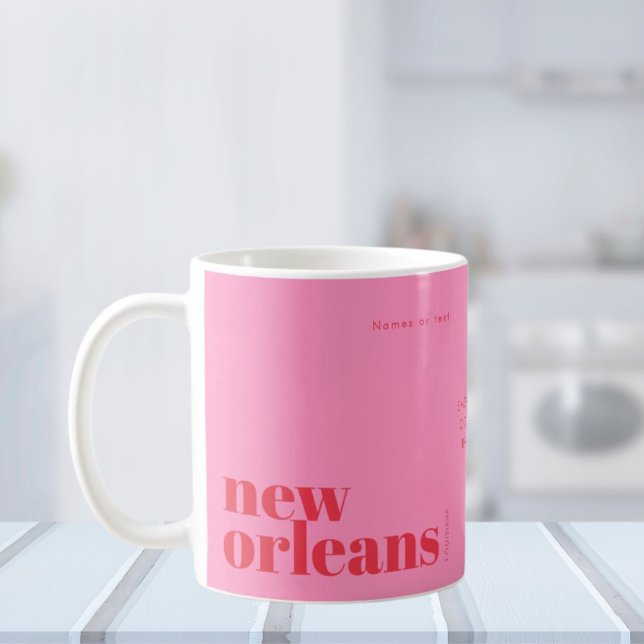 Mug Nouvelle-Orléans Louisiane rose moderne (Créateur téléchargé)