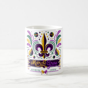 Mug Nouvelle-Orléans Mardi Gras jaune violet vert