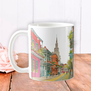 Mug Nouvelle-Orléans Nola Louisiana - Aquarelle