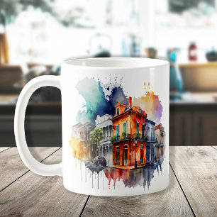 Mug Nouvelle-Orléans Nola Louisiana - Aquarelle