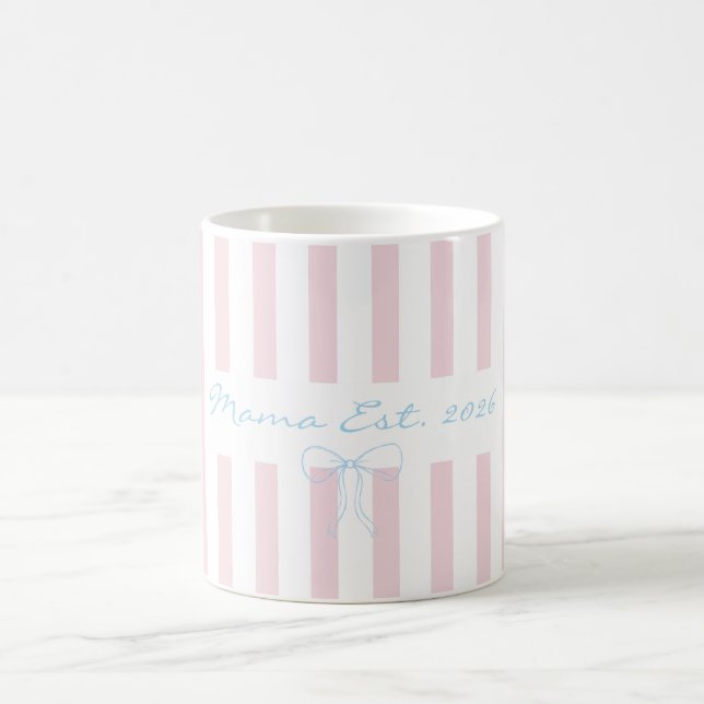 Mug Nouvelle rosewater rose rayée pour l'appréciation  (Centre)