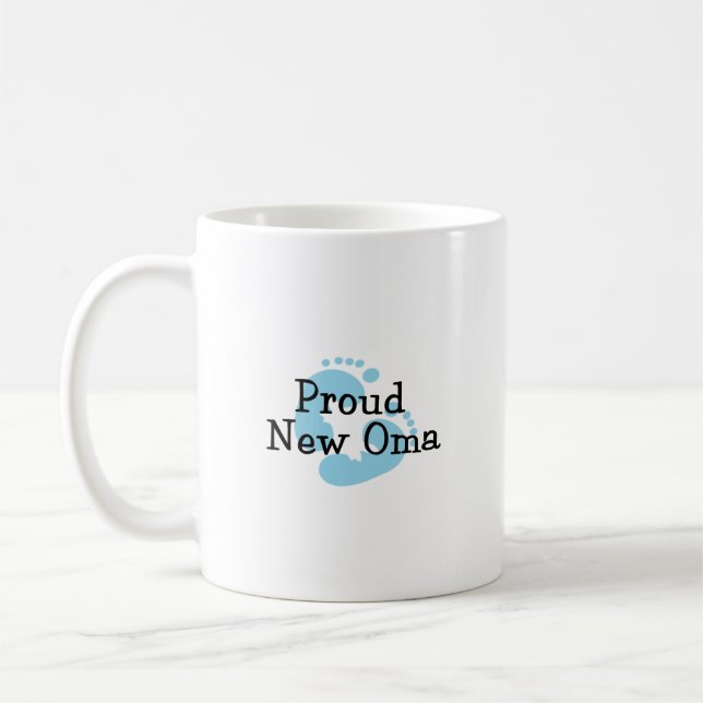 Mug Nouvelles empreintes de pas fières de bébé d'Oma (Gauche)