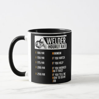 Mug Novelty Welders Tarifs horaires Sarcastiques