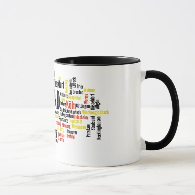 Mug Nuage allemand de mot de villes