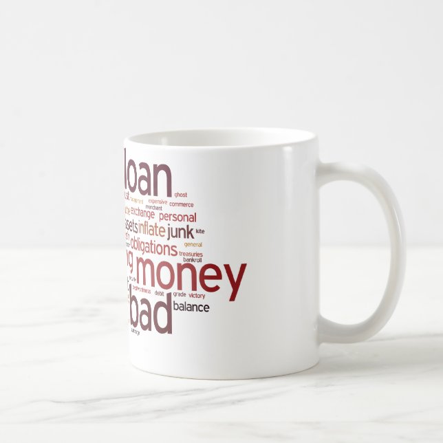 Mug Nuage de mot de finances (Droite)