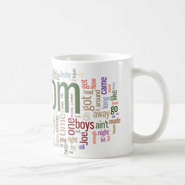 Mug Nuage de mot de Tom Sawyer (Droite)