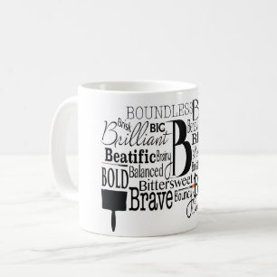 Mug Nuage de mots adjectif commençant par la lettre B