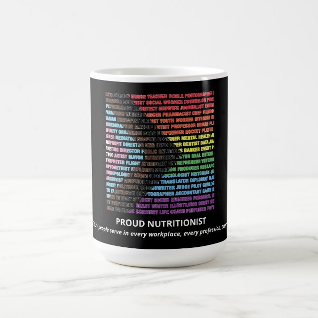 Mug Nuage de mots arc-en-ciel de diversité LGBT Fière  (Centre)